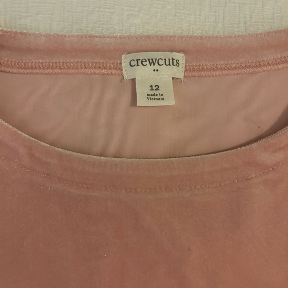 Crewcuts Velvet Peplum Long Sleeve Top Pink Size 12 NWOT - Picture 2 of 4